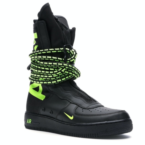 Nike  AIR SF FORCE 1 HIGH  BLACK VOLT Size 10 - Picture 5 of 8